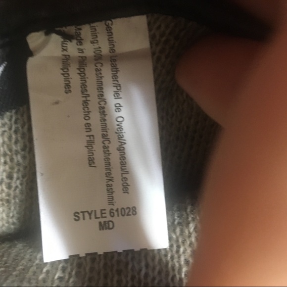 NWT ISO Leather Gloves Cashmere Lining Warm Medium - Picture 8 of 9